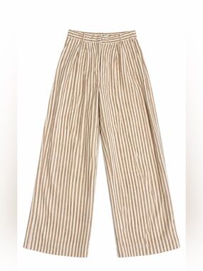 Abercrombie & Fitch Linen Blend Striped Wide Leg Pants